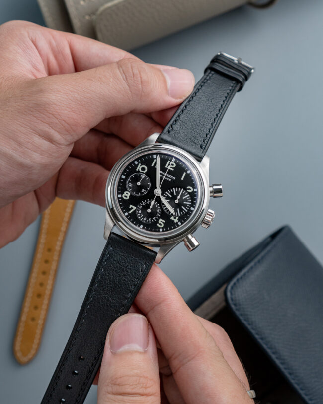 Black Cowhide Slim Strap123