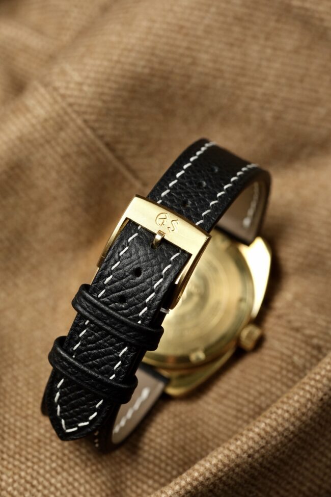 Black epsom leather watch strap11