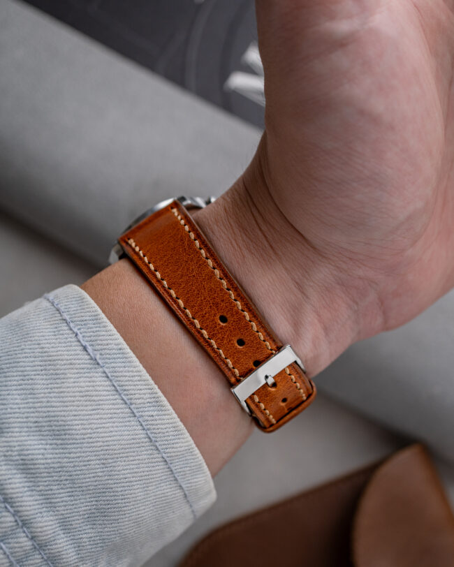 Tan Cowhide Slim Strap1