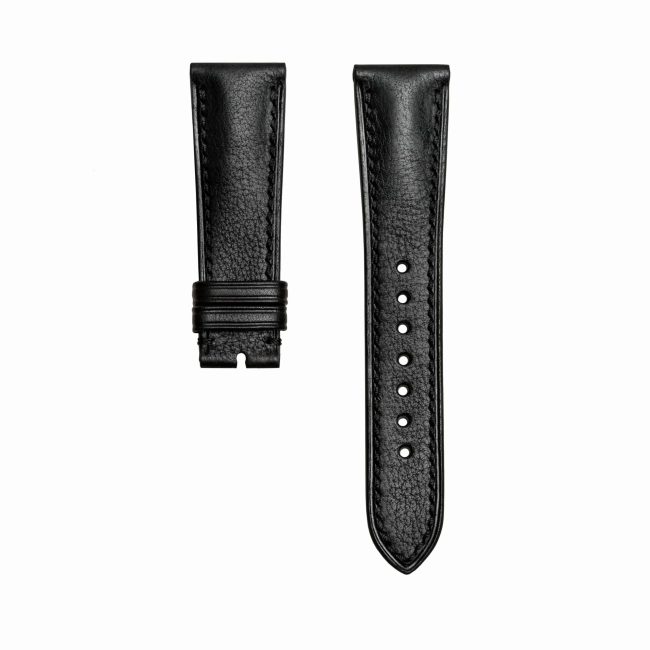 black cowhide signature handmade leather watch strap