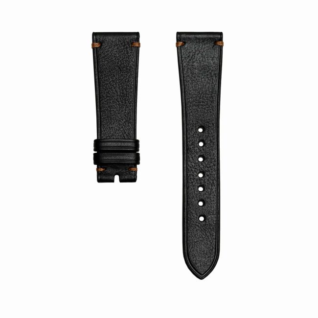 black cowhide simple handmade leather watch strap