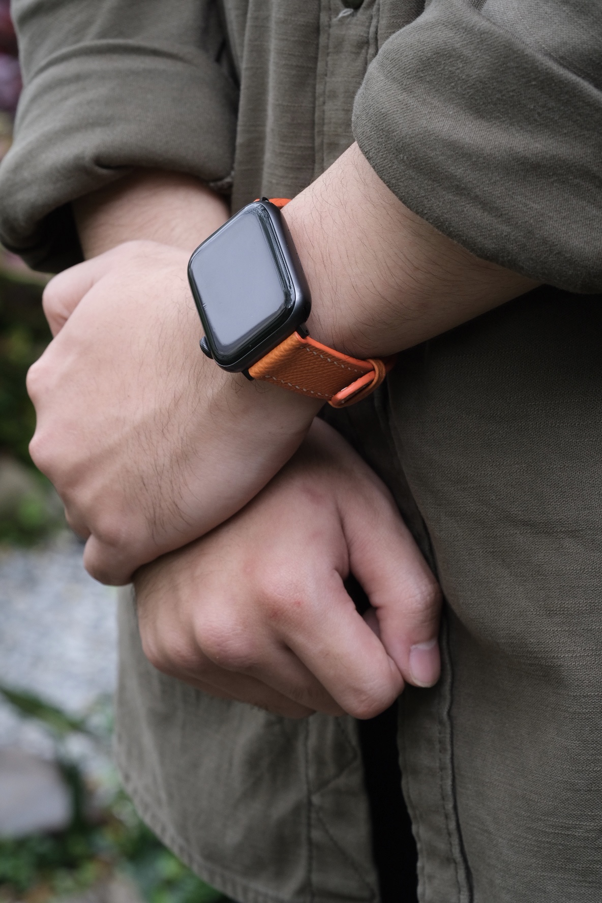 Apple Watch Black Epsom Leather Strap