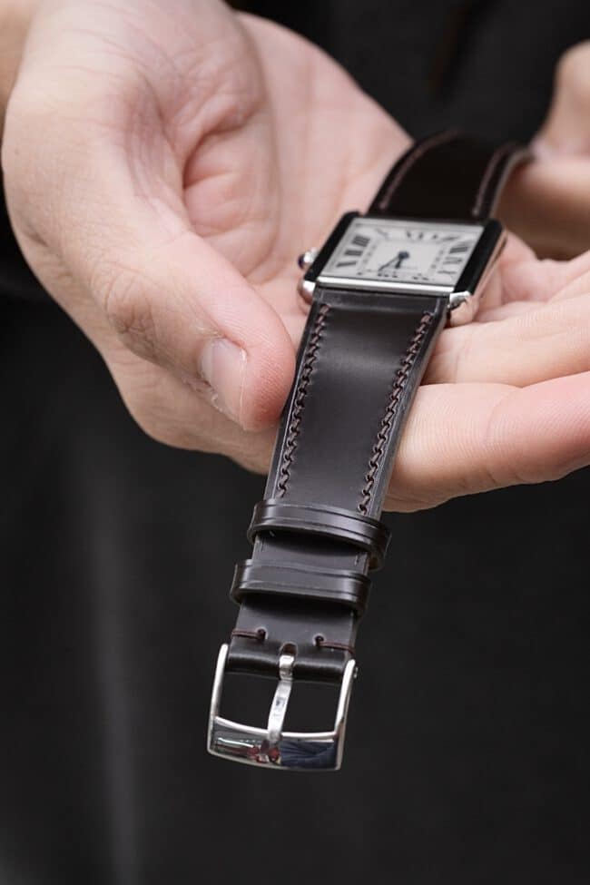 leather watch band for Cartier Tank solo1