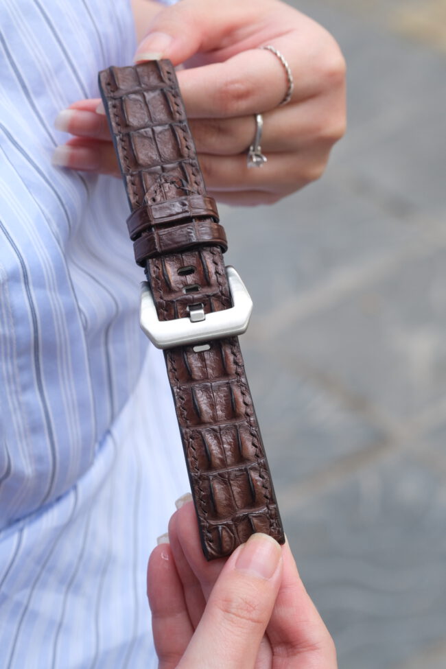 Brown Double Hornback Alligator Watch Strap 2