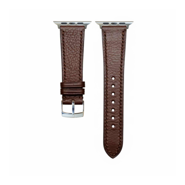 Brown Cowhide Leather Apple Watch Strap1