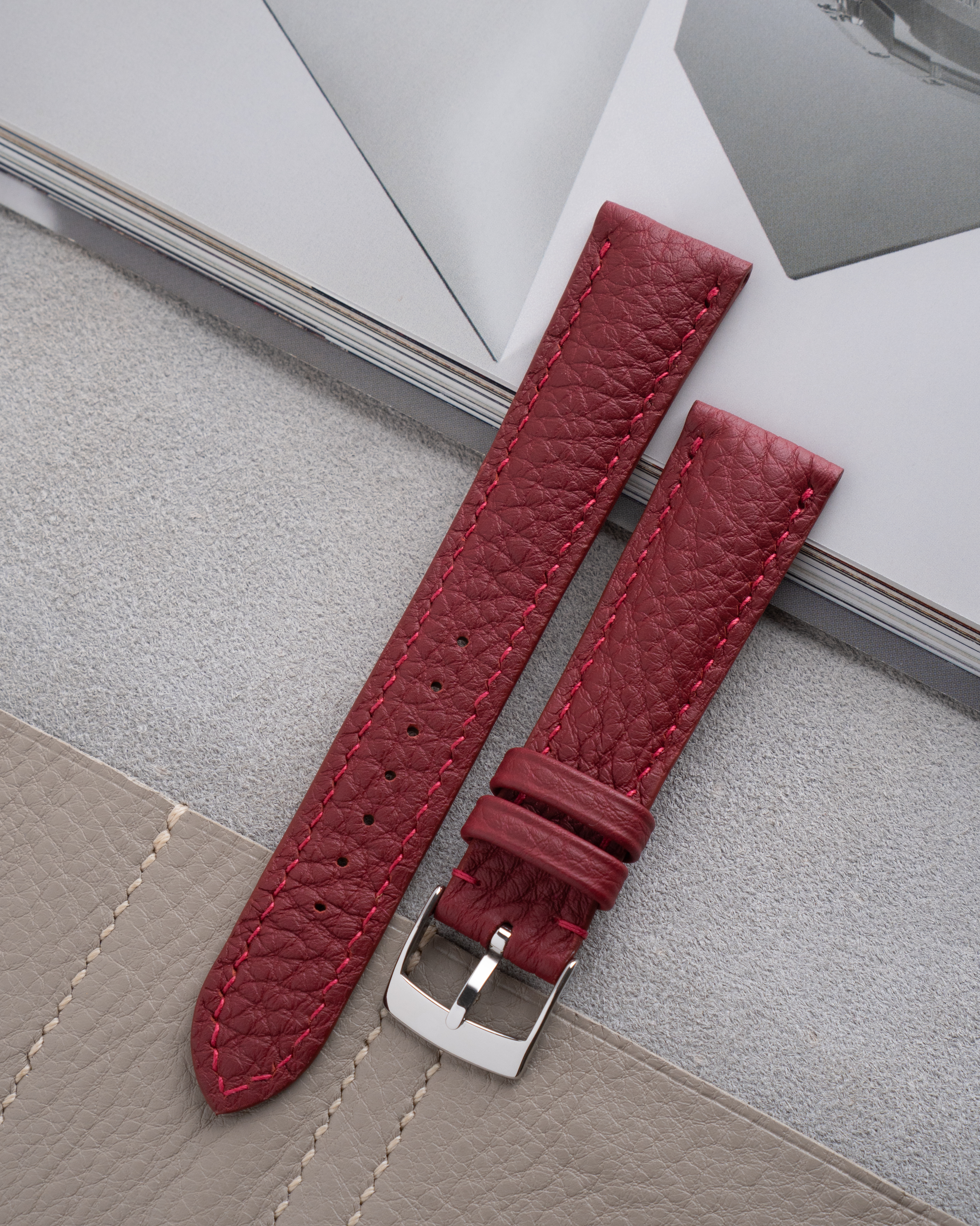 Burgundy Togo Leather Signature