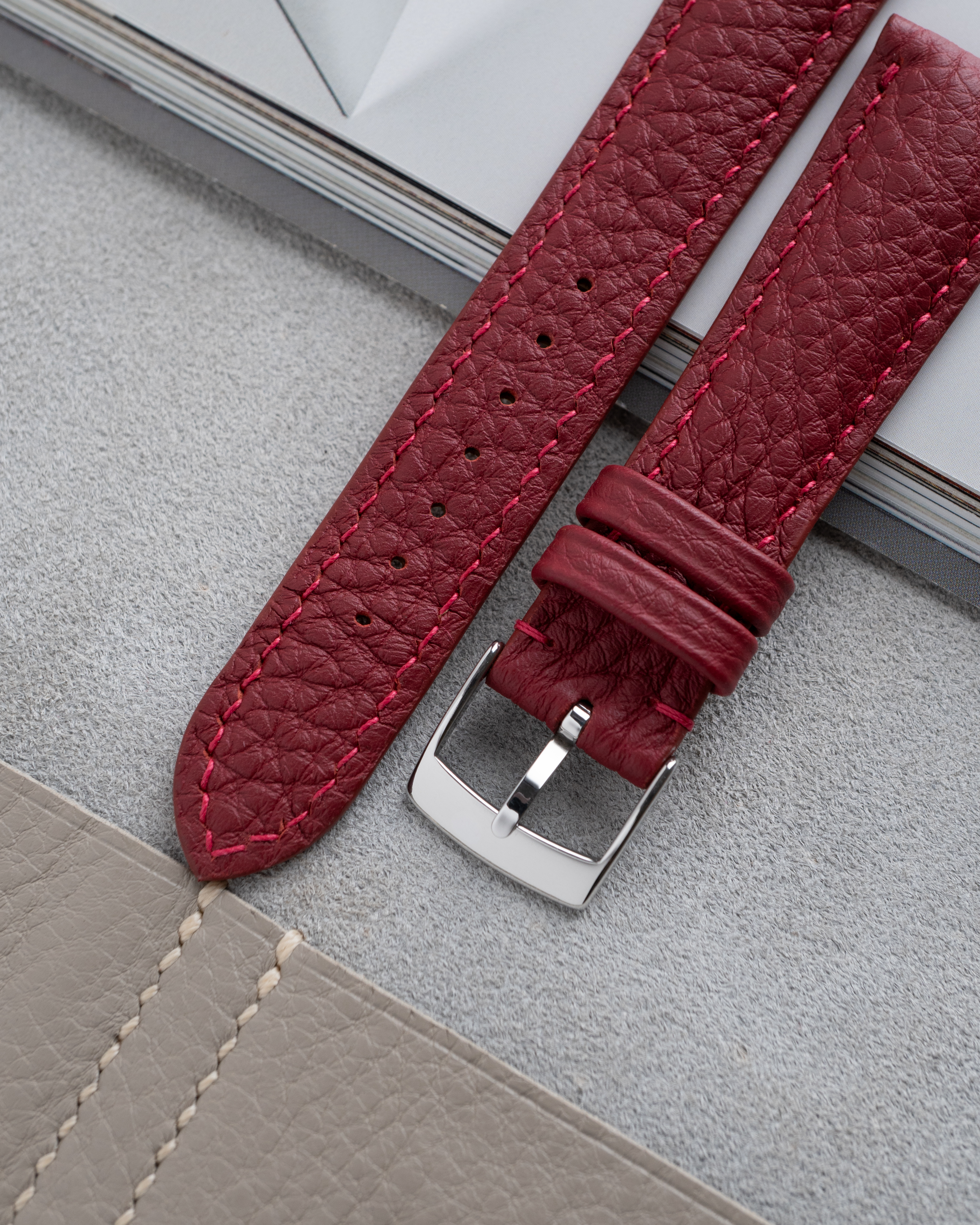 Burgundy Togo Leather Signature12