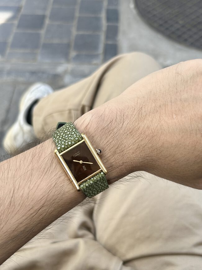 Stingray Strap For Cartier Tank Must (Green)