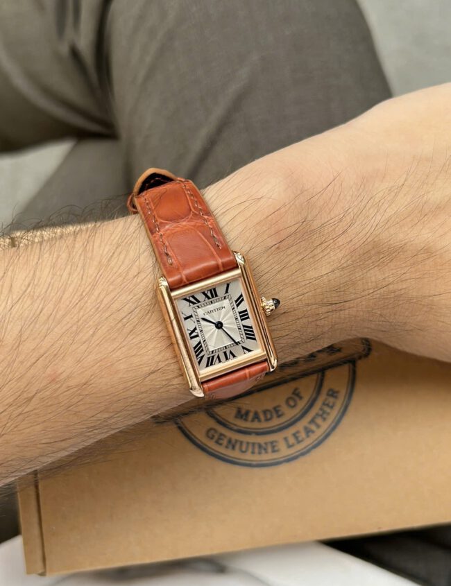 Tobaco Alligator Strap Cartier Tank3