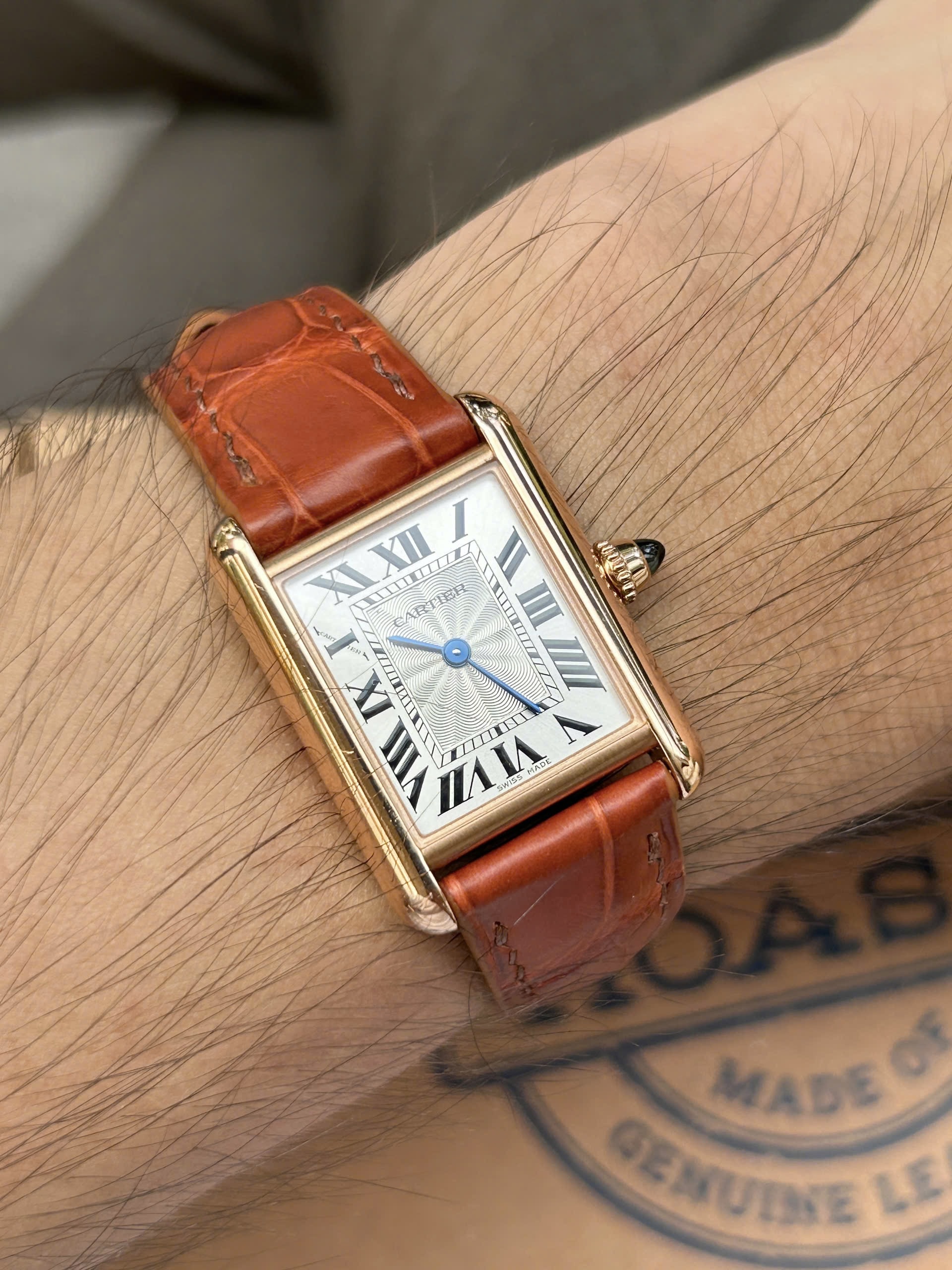 Tobaco Alligator Strap Cartier Tank5