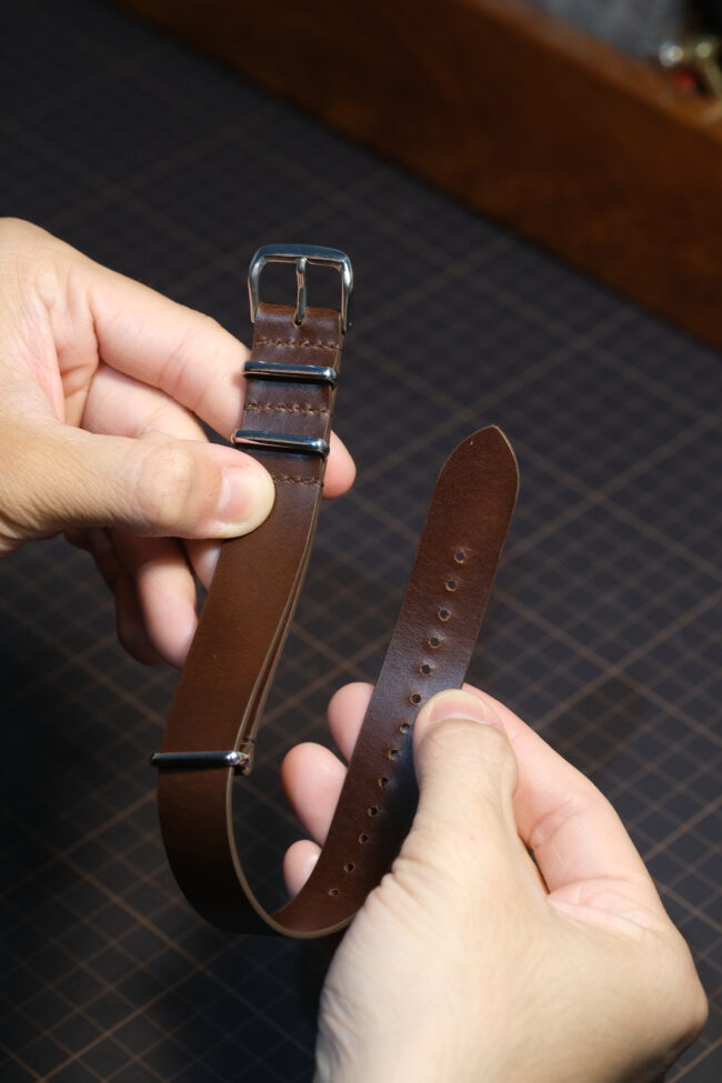 NATO Dark Brown Vachetta Leather Strap