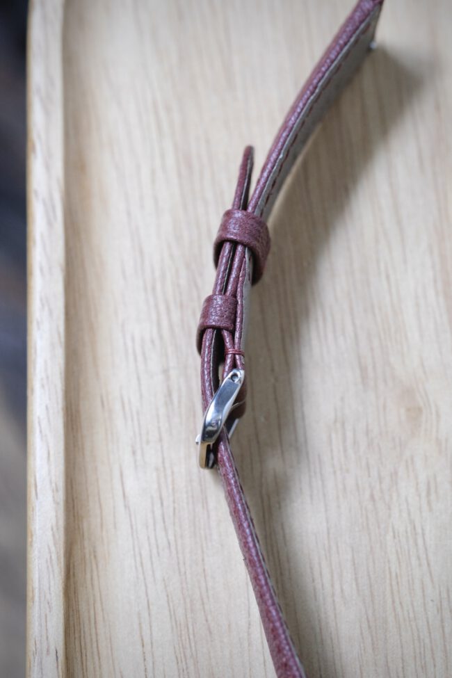 Burgundy Chevre Signature Strap (FOLDED EDGE)6