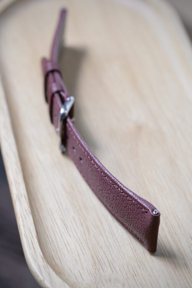 Burgundy Chevre Signature Strap (FOLDED EDGE)8