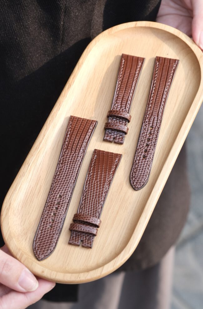 Brown Lizard Strap for Cartier Tank1