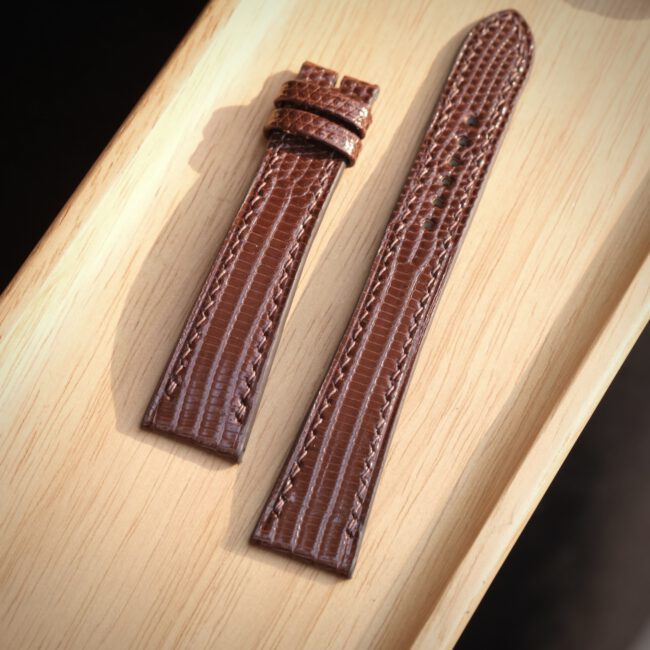 Brown Lizard Strap for Cartier Tank2