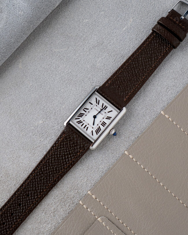 Dark Brown Epsom Strap for Cartier Tank212
