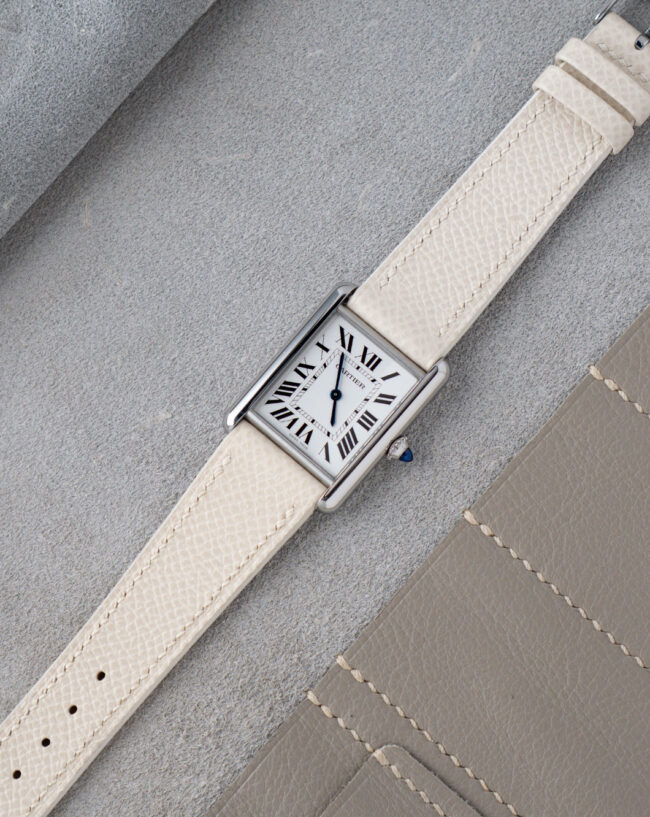 White Epsom Strap for Cartier Tank123