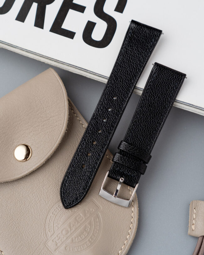 Black Chevre Slim Strap