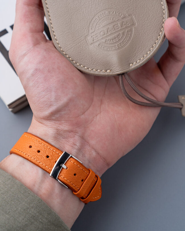 Orange Chevre Slim Strap5