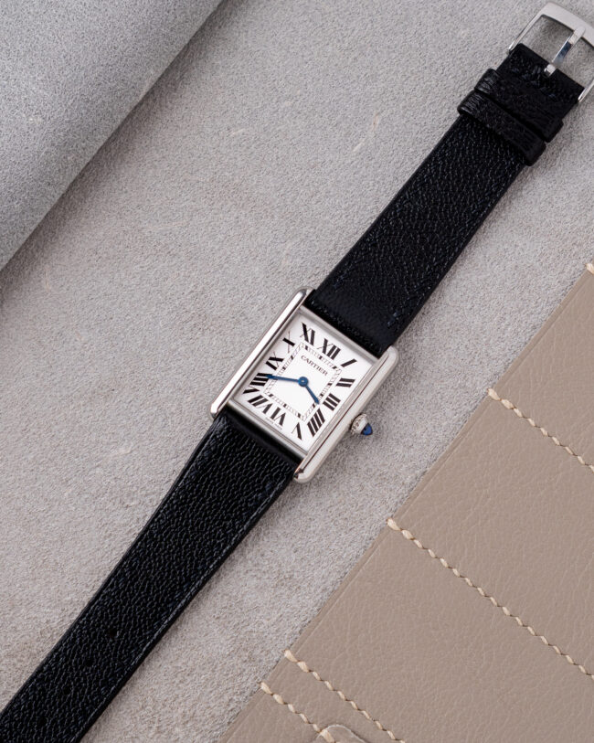 Black Chevre Strap for Cartier Tank
