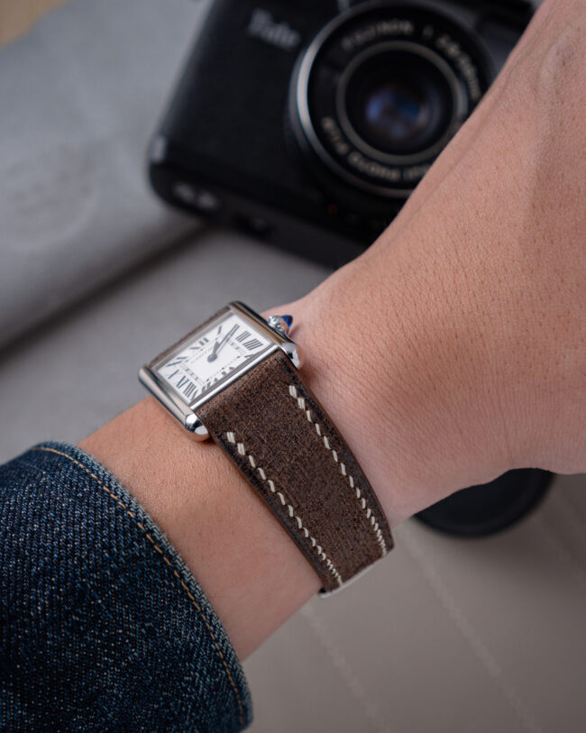 Mocha Babele Strap for Cartier Tank2