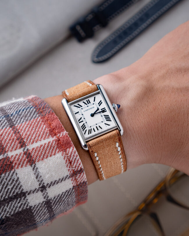 Natural Babele Strap for Cartier Tank1