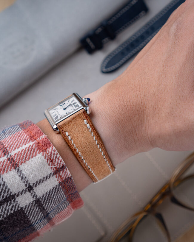 Natural Babele Strap for Cartier Tank2