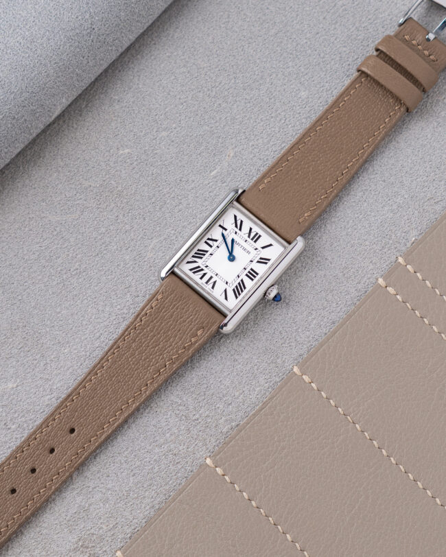 Taupe Chevre Strap for Cartier Tank