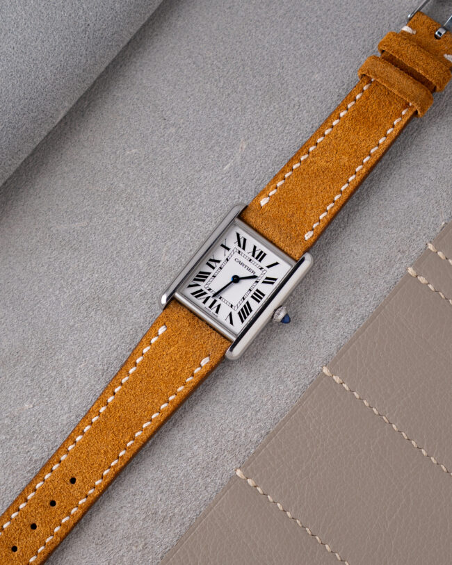 Whisky Suede Strap for Cartier Tank
