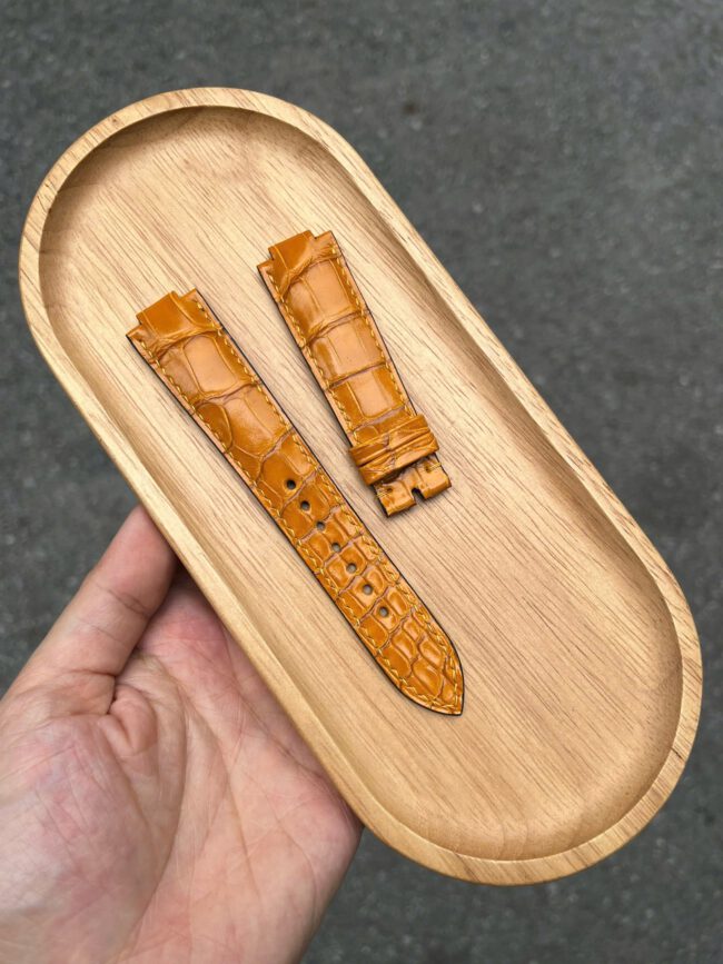 Golden Alligator Strap For LOUIS VUITTON TAMBOUR GMT WATCH3