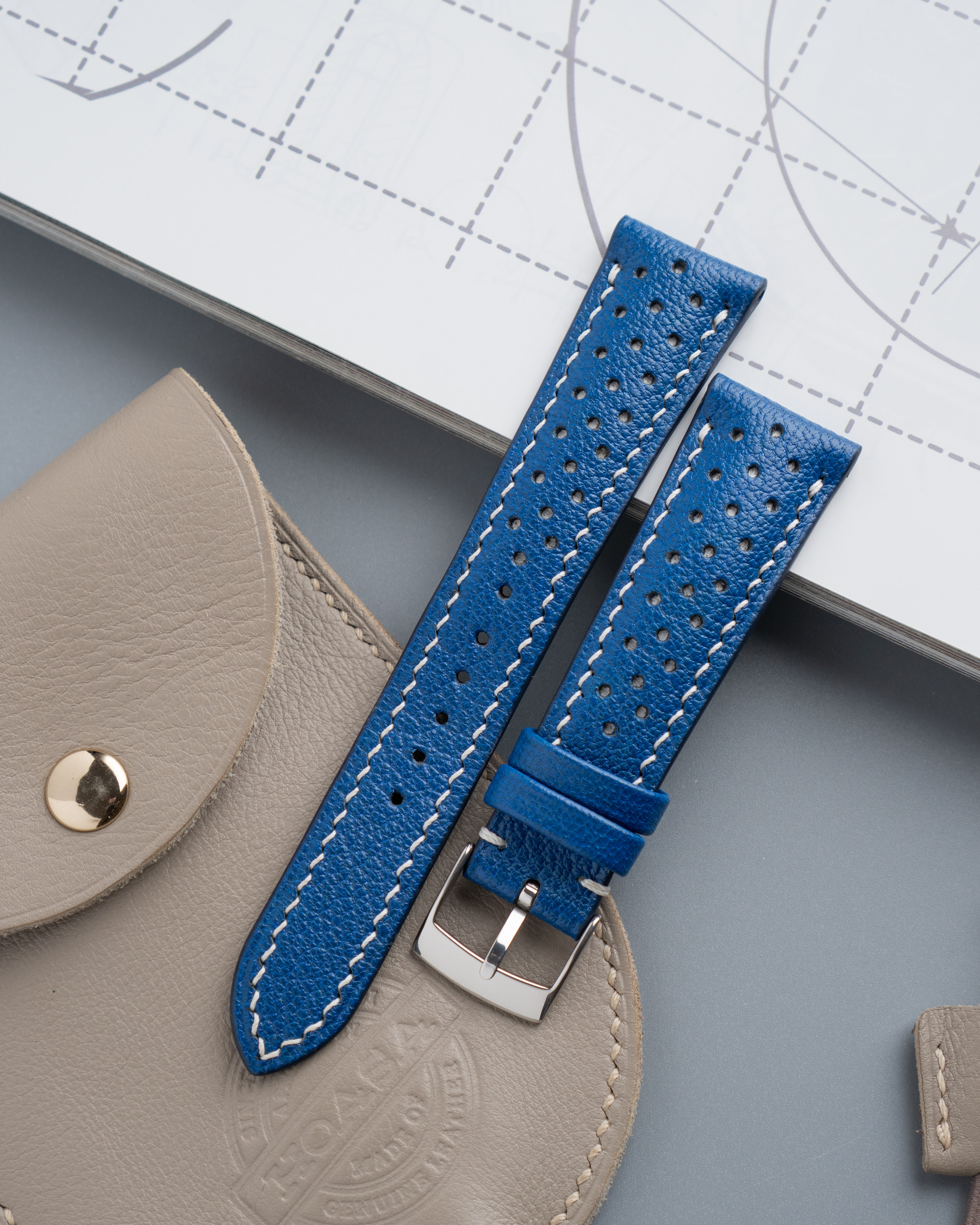 Nivada Watch with Leather Racing Straps