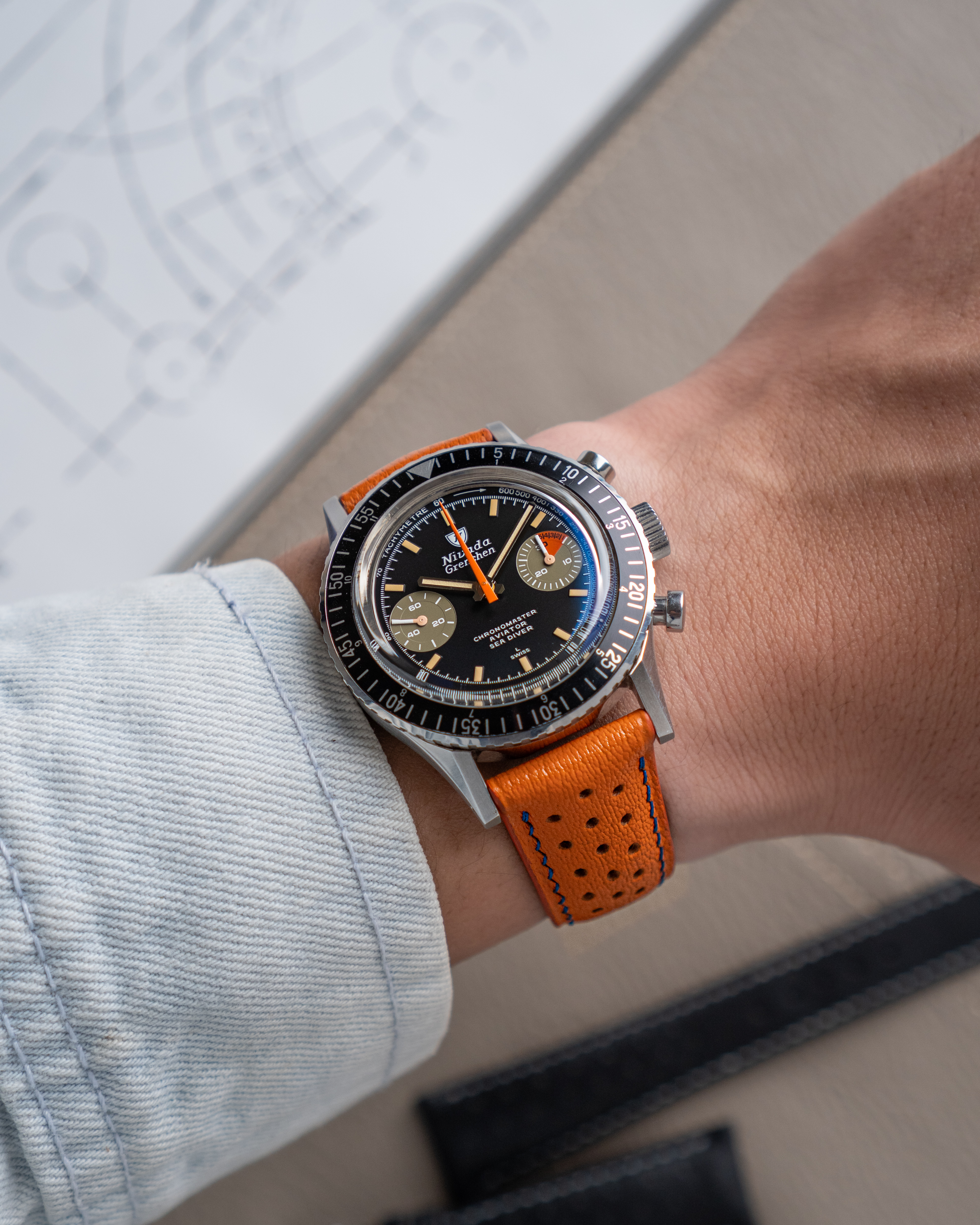 Nivada Watch with Leather Racing Straps212121