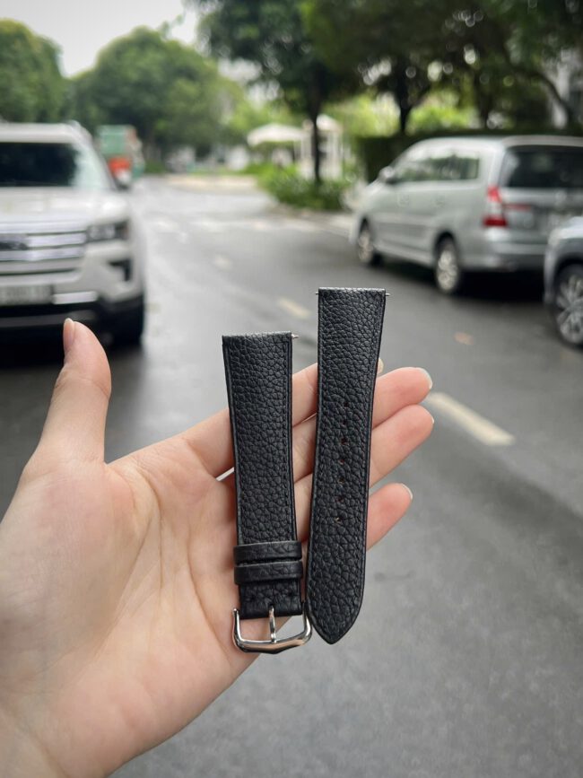 Black Togo Strap For Cartier Tank (Buckle)1
