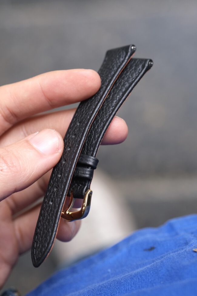 Black Togo Strap For Cartier Tank (FOLDED EDGE)2