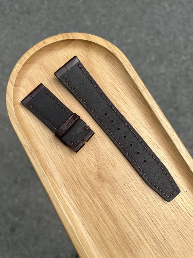 Dark Brown Alligator Strap For IWC Pilot (Clasp style)3
