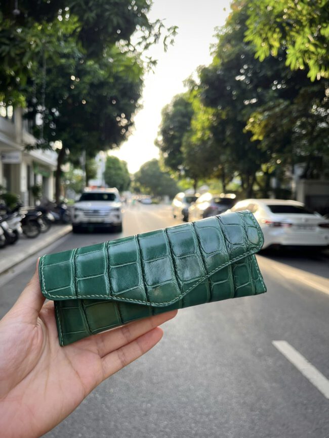 Alligator Leather Glasses Case