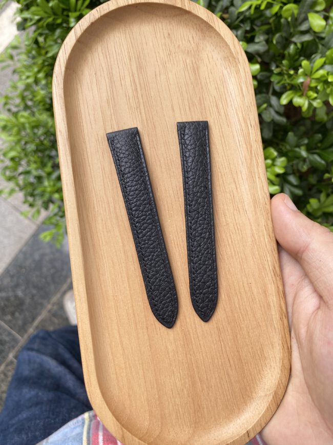 Black Togo Strap For Cartier Tank (fit Clasp)
