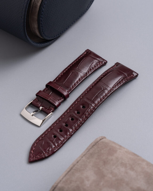 Burgundy Alligator Strap (FOLDED EDGE)