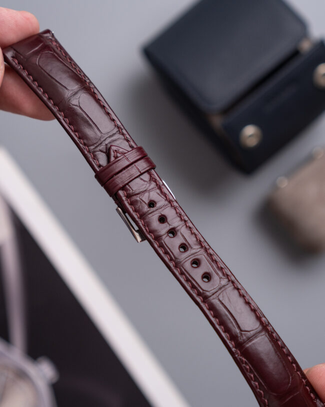 Burgundy Alligator Strap (FOLDED EDGE)1