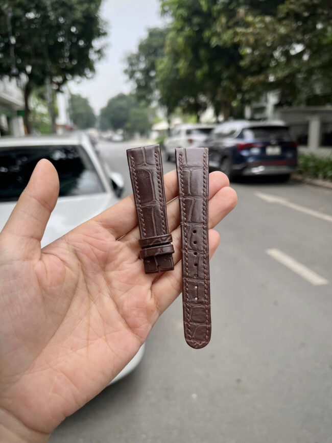 Dark Brown Alligator Strap (FOLDED EDGE)1