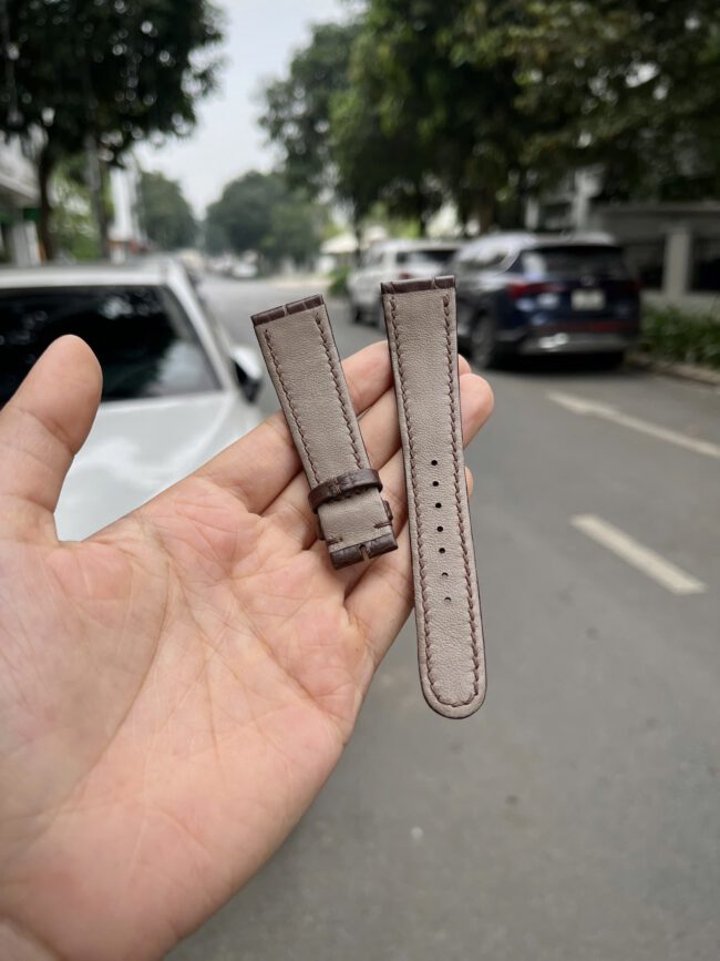 Dark Brown Alligator Strap (FOLDED EDGE)12
