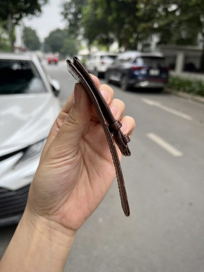 Dark Brown Alligator Strap (FOLDED EDGE)123