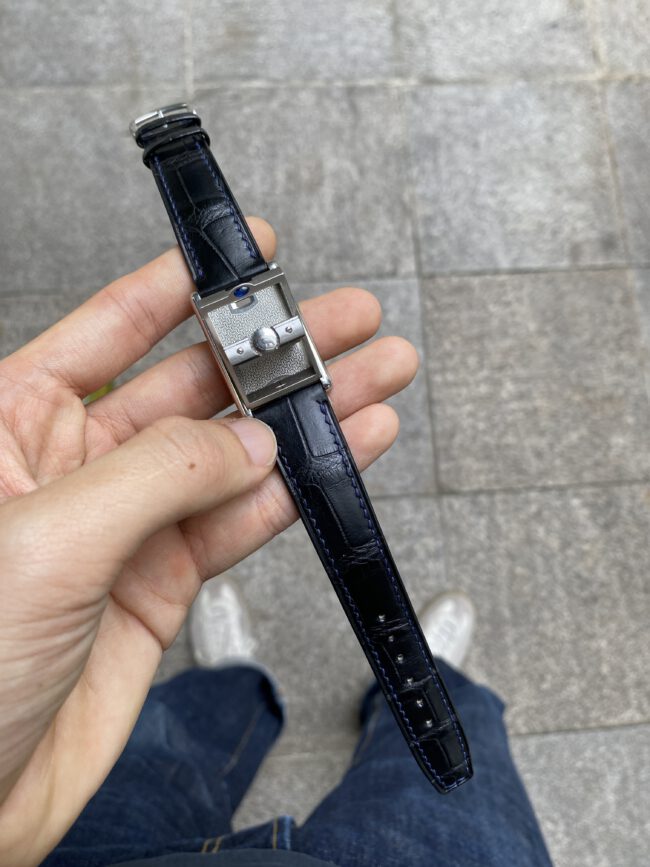 Matte Black Alligator for Cartier Tank Basculante3