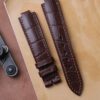 Dark Brown Alligator Strap For LOUIS VUITTON TAMBOUR LOVELY CUP