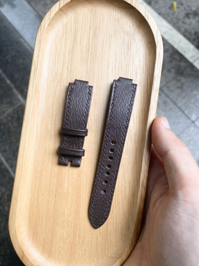 Dark Brown Cherve Strap For LOUIS VUITTON TAMBOUR LOVELY CUP1