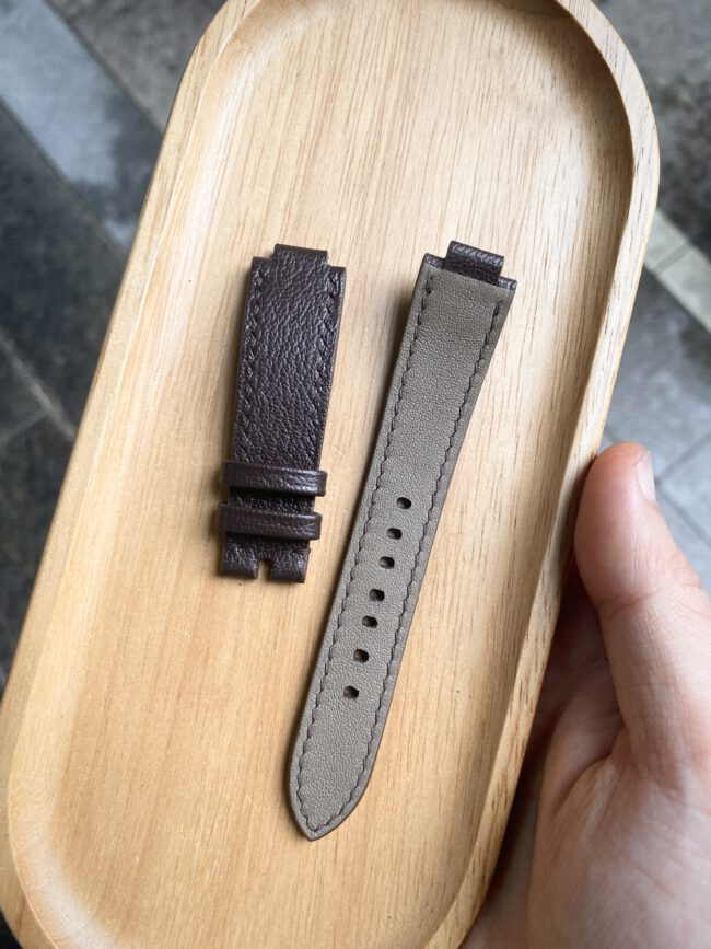 Dark Brown Cherve Strap For LOUIS VUITTON TAMBOUR LOVELY CUP2