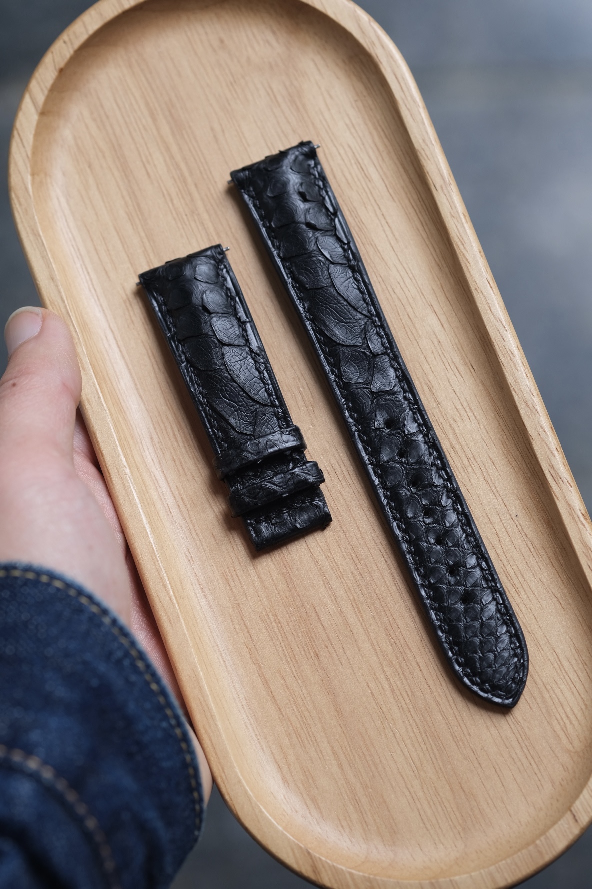 Black Python Leather Strap (Grand Seiko) 5 Black Python Leather Strap (Grand Seiko)