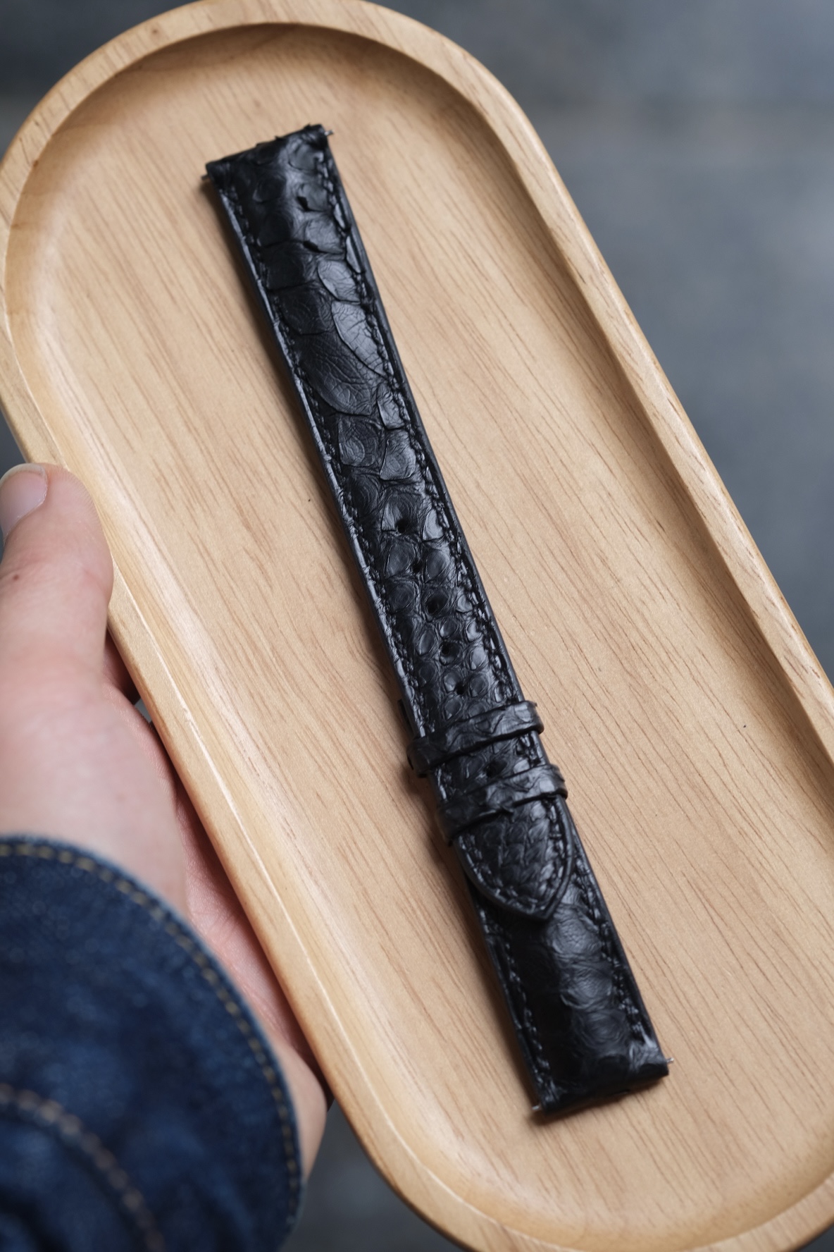 Black Python Leather Strap (Grand Seiko) 6 Black Python Leather Strap (Grand Seiko)1