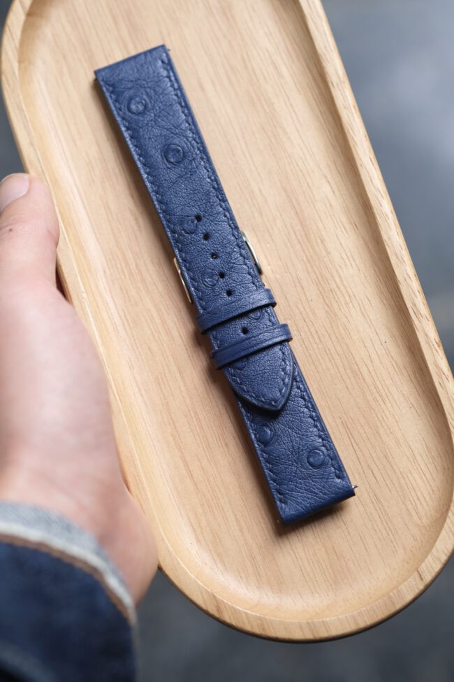Blue Ostrich Slim Strap1