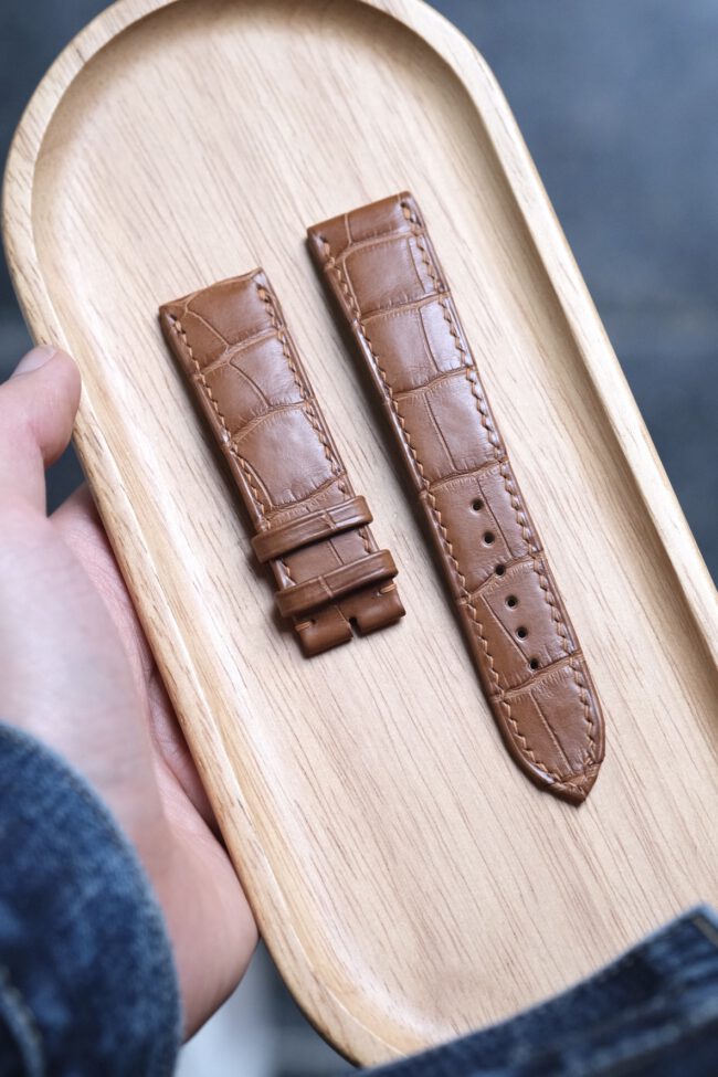 Camel Alligator Strap (FOLDED EDGE)